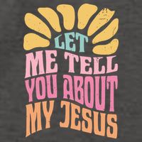 Retro Let Me Tell You About My Jesus Vector Backpack