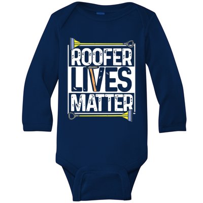 Roofer Lives Matter Funny Roofing Gift Idea MP Baby Long Sleeve Bodysuit