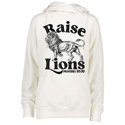 Raise Lions Mom Conservative Christian Mothers Day For Mom Womens Funnel Neck Pullover Hood