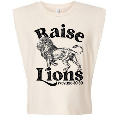 Raise Lions Mom Conservative Christian Mothers Day For Mom Garment-Dyed Women's Muscle Tee