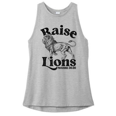 Raise Lions Mom Conservative Christian Mothers Day For Mom Ladies PosiCharge Tri-Blend Wicking Tank