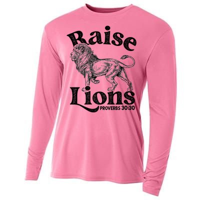 Raise Lions Mom Conservative Christian Mothers Day For Mom Cooling Performance Long Sleeve Crew