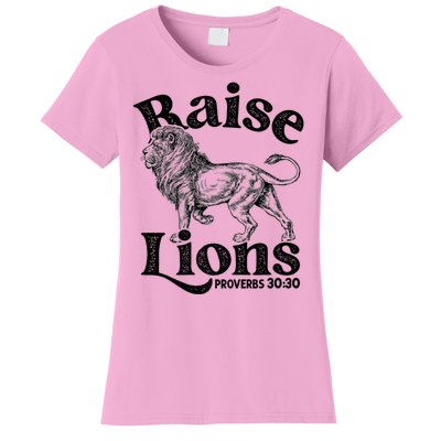 Raise Lions Mom Conservative Christian Mothers Day For Mom Women's T-Shirt