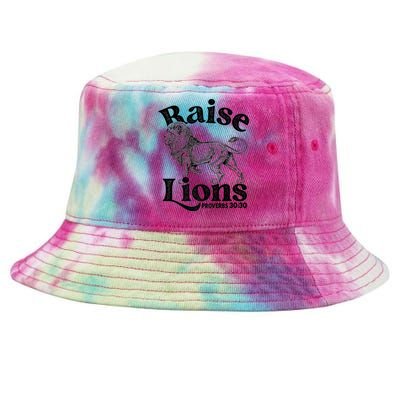 Raise Lions Mom Conservative Christian Mothers Day For Mom Tie-Dyed Bucket Hat