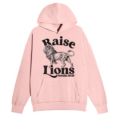 Raise Lions Mom Conservative Christian Mothers Day For Mom Urban Pullover Hoodie