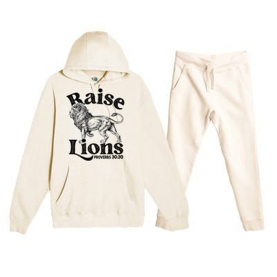 Raise Lions Mom Conservative Christian Mothers Day For Mom Premium Hooded Sweatsuit Set