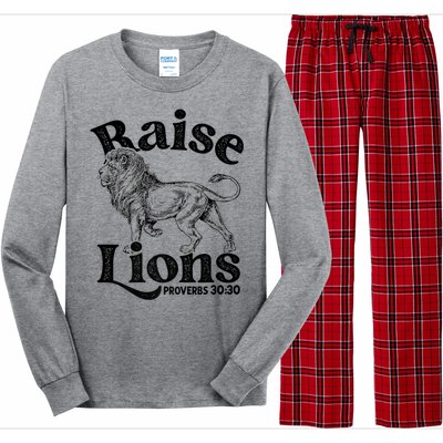 Raise Lions Mom Conservative Christian Mothers Day For Mom Long Sleeve Pajama Set