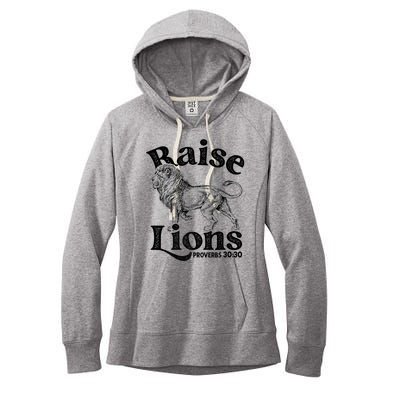 Raise Lions Mom Conservative Christian Mothers Day For Mom Women's Fleece Hoodie