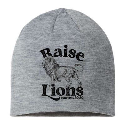 Raise Lions Mom Conservative Christian Mothers Day For Mom Sustainable Beanie