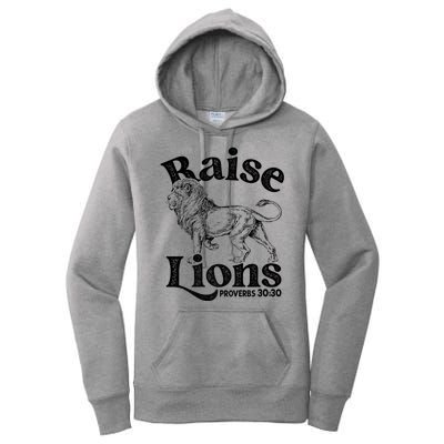 Raise Lions Mom Conservative Christian Mothers Day For Mom Women's Pullover Hoodie