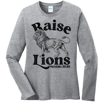 Raise Lions Mom Conservative Christian Mothers Day For Mom Ladies Long Sleeve Shirt