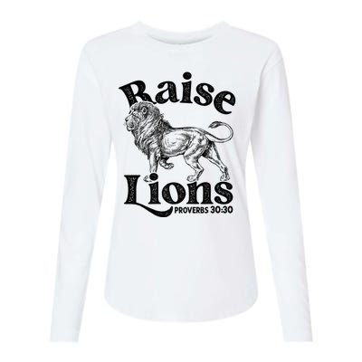 Raise Lions Mom Conservative Christian Mothers Day For Mom Womens Cotton Relaxed Long Sleeve T-Shirt