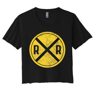 Railroad Locomotive Model Train Lover Women's Crop Top Tee