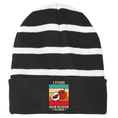 Retro Lychee Main Reason IM Here Striped Beanie with Solid Band