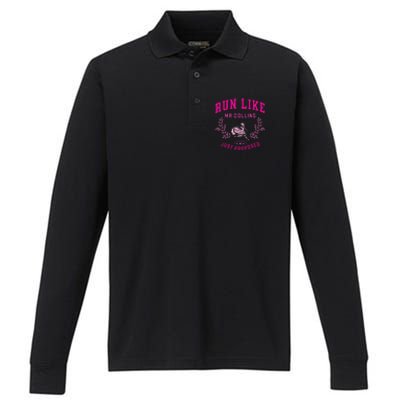 Run Like Mr Collins Just Proposed Funny Books And Running Performance Long Sleeve Polo