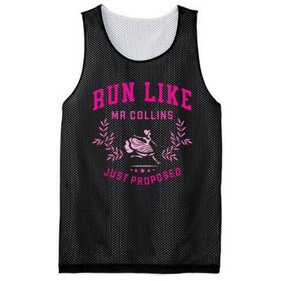 Run Like Mr Collins Just Proposed Funny Books And Running Mesh Reversible Basketball Jersey Tank