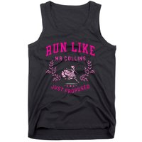 Run Like Mr Collins Just Proposed Funny Books And Running Tank Top