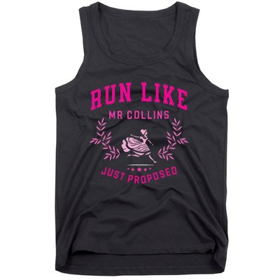 Run Like Mr Collins Just Proposed Funny Books And Running Tank Top