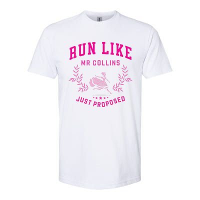 Run Like Mr Collins Just Proposed Funny Books And Running Softstyle CVC T-Shirt