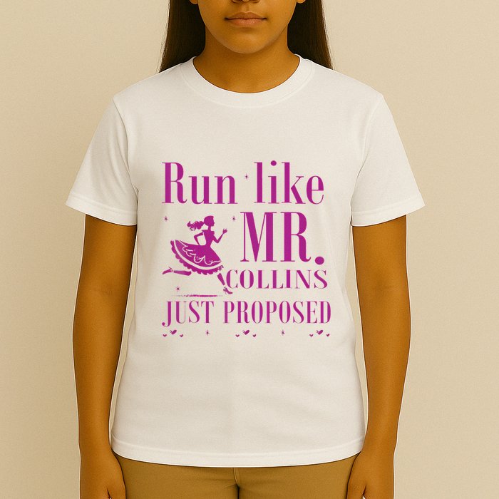 Run Like Mr Collins Just Proposed Funny Books And Running T-Shirt