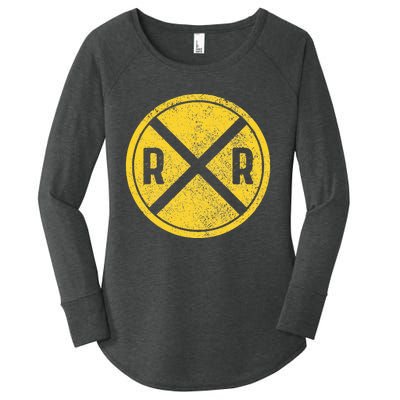 Railroad Locomotive Model Train Lover Women's Perfect Tri Tunic Long Sleeve Shirt