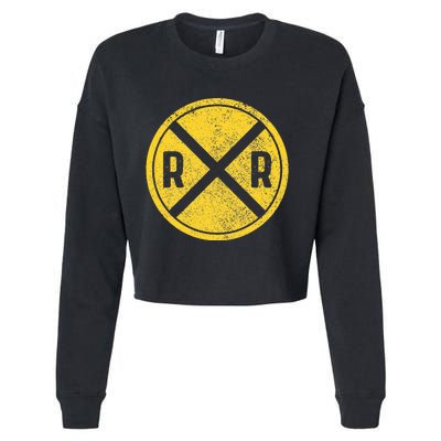 Railroad Locomotive Model Train Lover Cropped Pullover Crew