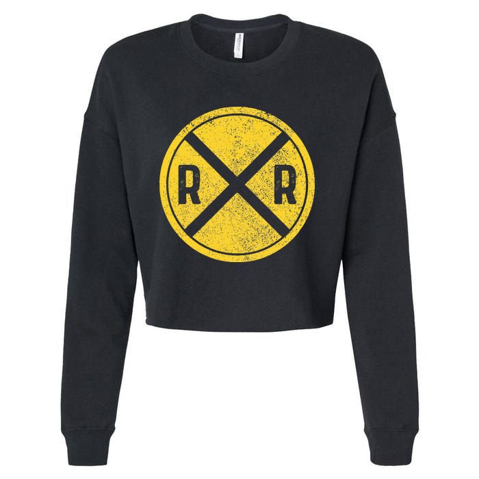 Railroad Locomotive Model Train Lover Cropped Pullover Crew