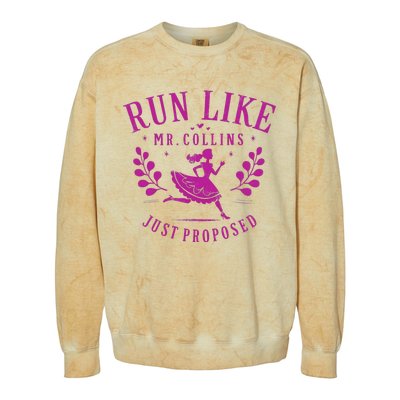 Run Like Mr Collins Just Proposed Vintage Design Colorblast Crewneck Sweatshirt