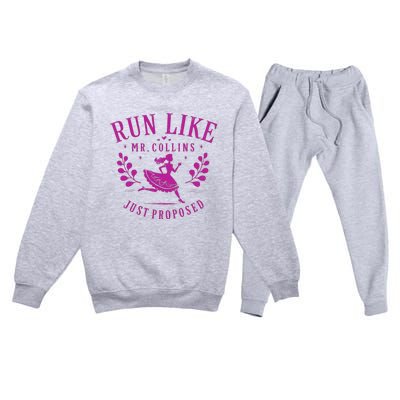 Run Like Mr Collins Just Proposed Vintage Design Premium Crewneck Sweatsuit Set