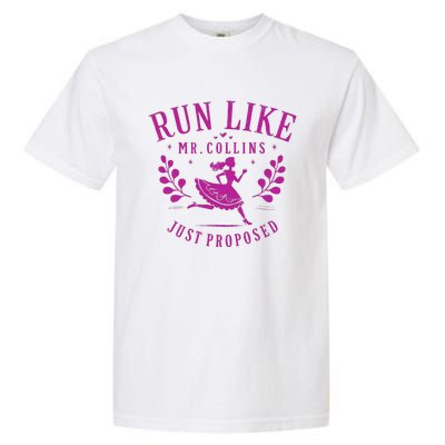 Run Like Mr Collins Just Proposed Vintage Design Garment-Dyed Heavyweight T-Shirt