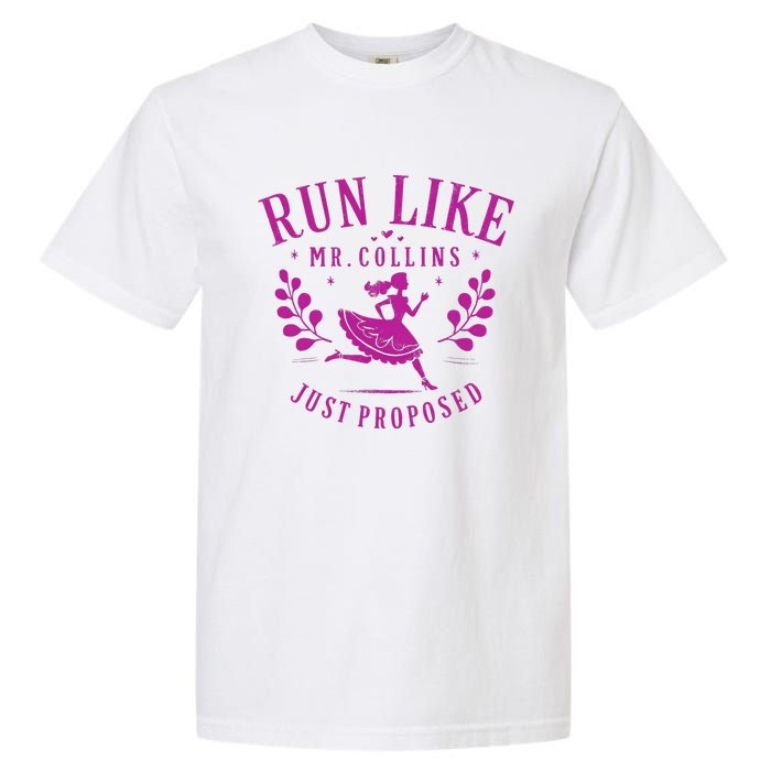 Run Like Mr Collins Just Proposed Vintage Design Garment-Dyed Heavyweight T-Shirt