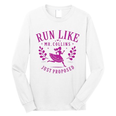 Run Like Mr Collins Just Proposed Vintage Design Long Sleeve Shirt