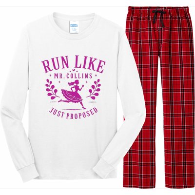 Run Like Mr Collins Just Proposed Vintage Design Long Sleeve Pajama Set