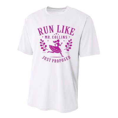 Run Like Mr Collins Just Proposed Vintage Design Performance Sprint T-Shirt