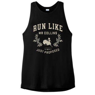 Run Like Mr Collins Just Proposed Funny Books And Running Gift Ladies PosiCharge Tri-Blend Wicking Tank