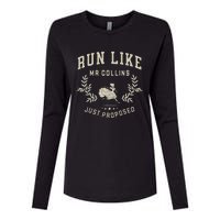 Run Like Mr Collins Just Proposed Funny Books And Running Gift Womens Cotton Relaxed Long Sleeve T-Shirt