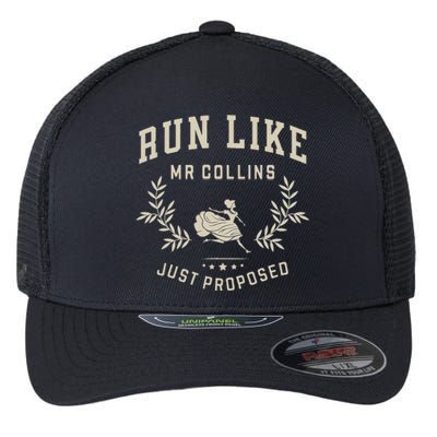 Run Like Mr Collins Just Proposed Funny Books And Running Gift Flexfit Unipanel Trucker Cap