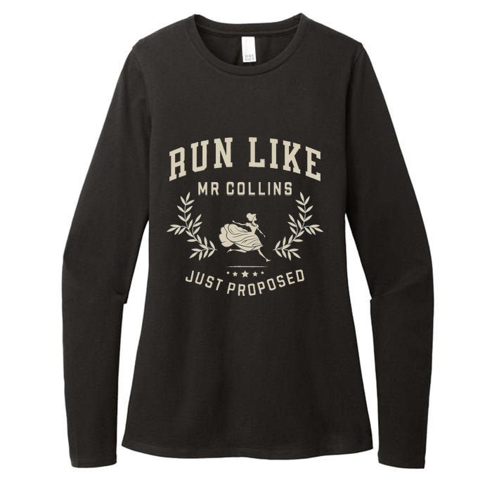 Run Like Mr Collins Just Proposed Funny Books And Running Gift Womens CVC Long Sleeve Shirt