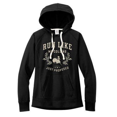 Run Like Mr Collins Just Proposed Funny Books And Running Gift Women's Fleece Hoodie