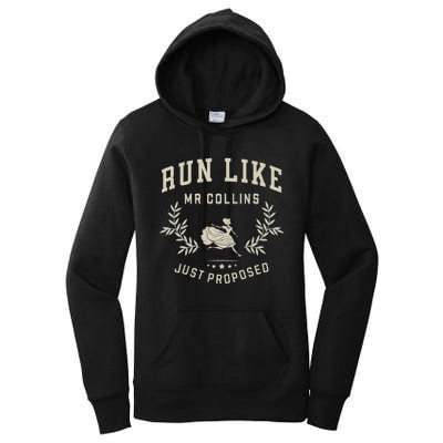 Run Like Mr Collins Just Proposed Funny Books And Running Gift Women's Pullover Hoodie