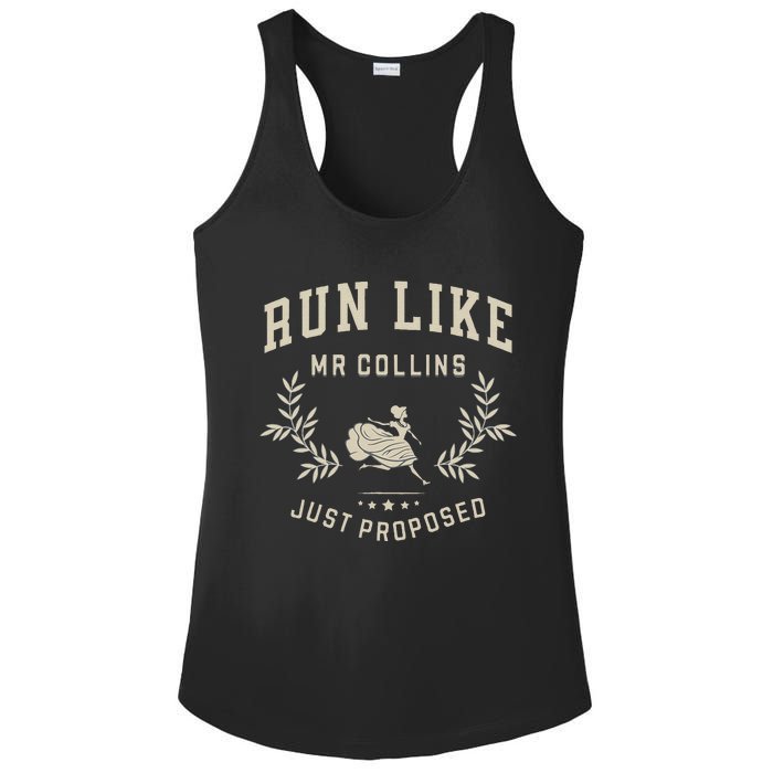 Run Like Mr Collins Just Proposed Funny Books And Running Gift Ladies PosiCharge Competitor Racerback Tank