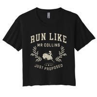 Run Like Mr Collins Just Proposed Funny Books And Running Gift Women's Crop Top Tee