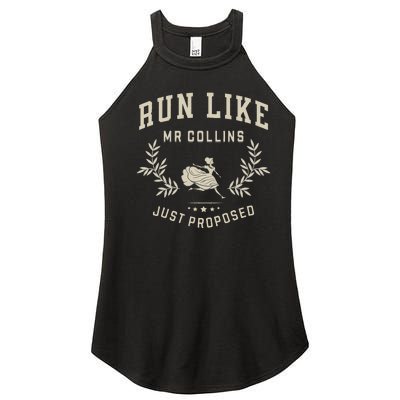 Run Like Mr Collins Just Proposed Funny Books And Running Gift Women's Perfect Tri Rocker Tank