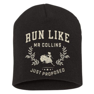 Run Like Mr Collins Just Proposed Funny Books And Running Gift Short Acrylic Beanie