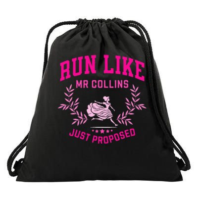 Run Like Mr Collins Just Proposed Drawstring Bag