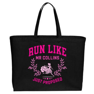 Run Like Mr Collins Just Proposed Cotton Canvas Jumbo Tote