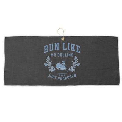 Run Like Mr Collins Just Proposed Funny Books And Running Large Microfiber Waffle Golf Towel