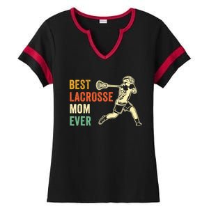 Retro Lacrosse Mom LAX Mom LAX Player Team Sports Lover Cute Ladies Halftime Notch Neck Tee