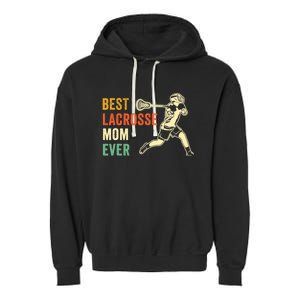 Retro Lacrosse Mom LAX Mom LAX Player Team Sports Lover Cute Garment-Dyed Fleece Hoodie