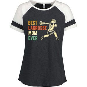 Retro Lacrosse Mom LAX Mom LAX Player Team Sports Lover Cute Enza Ladies Jersey Colorblock Tee